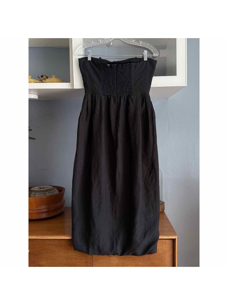 Linennaive Strapless Midi Linen Dress Bow Black Comfort First Classy Always Sz S — image 3 of 8